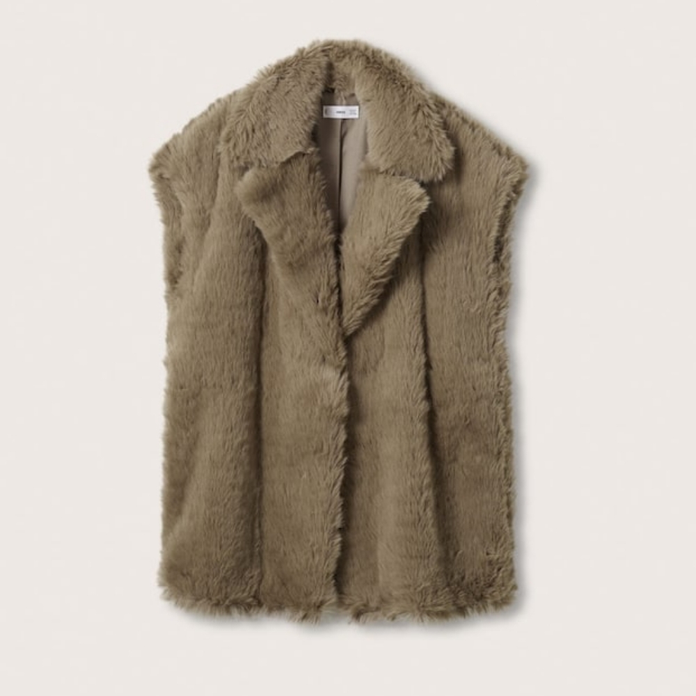 MANGO Faux fur vest - Picture 8 of 9